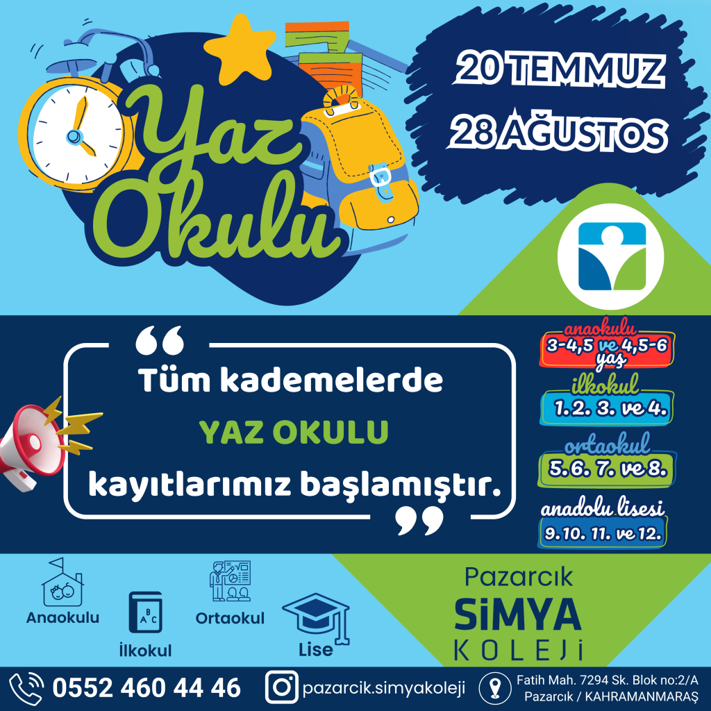 YAZ OKULU KAYITLARI BAŞLAMIŞTIR.